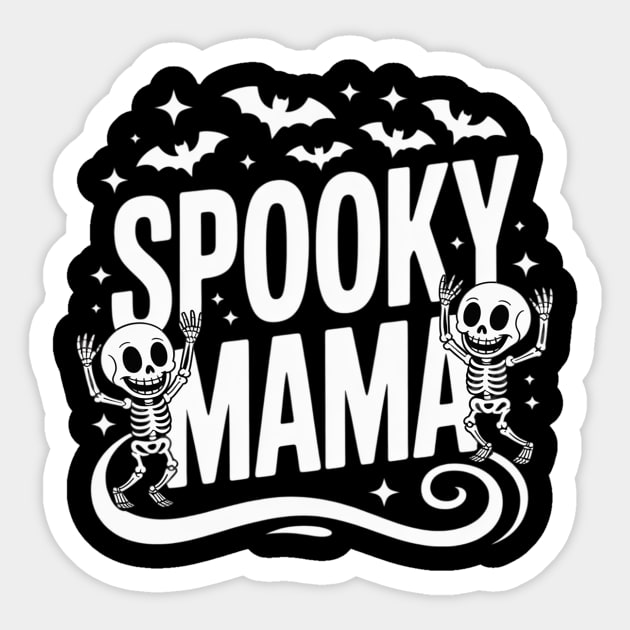 Spooky Mama Skeleton Halloween Witchy Mom Womens copy